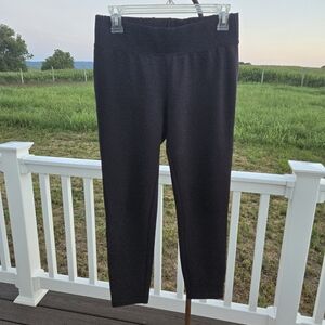 Lands" End Black Ponte Knit Leggings Size SP 6-8